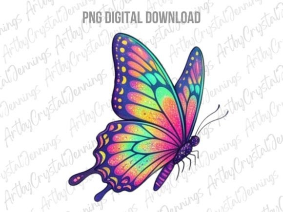 Download Vibrant Rainbow Butterfly PNG - Fly Collection