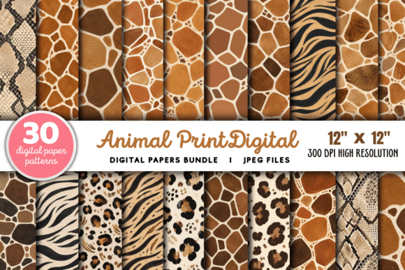 Download Animal Print Digital Paper Bundle - Animal print digital paper Collection