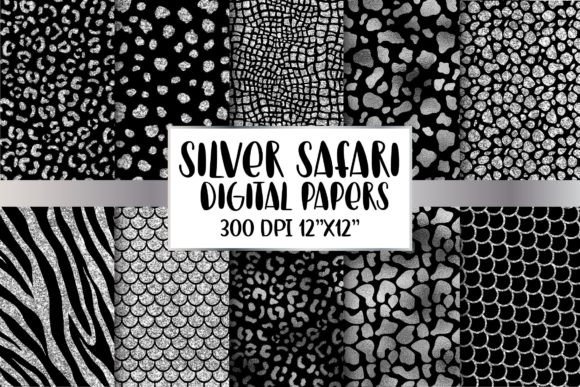 Download Silver Animal Print Digital Papers - Animal print digital paper Collection