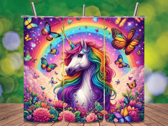 Download Rainbow Unicorn Butterfly Tumbler Wrap - Fly Collection
