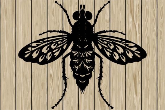 Download Floral Fly Stencil Silhouette SVG - Fly Collection