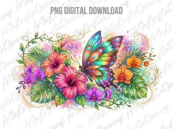 Download Vibrant Tropical Butterfly Floral PNG - Fly Collection