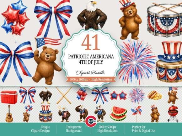 Download Patriotic Americana 4th of July Clipart - Patriotic Collection