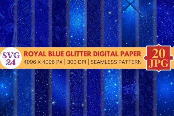 Download Royal Blue Glitter Digital Paper - Premium Resources