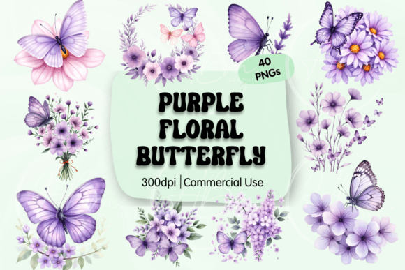 Download Purple Floral Butterfly Clipart - Fly Collection