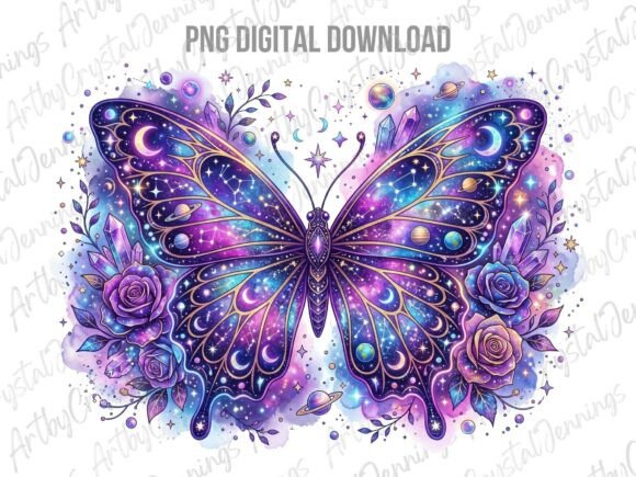 Download Floral Celestial Purple Butterfly PNG - Fly Collection