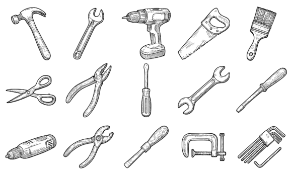 Download HandDrawn Collection of Workshop Tools - Handdrawn Collection