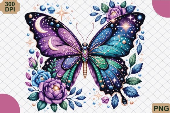 Download Floral Celestial Purple Butterfly PNG - Fly Collection