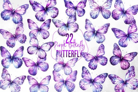 Download Watercolor Purple Butterfly Collection - Fly Collection