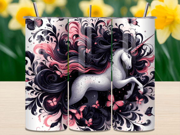Download Floral Pink Unicorn Butterfly Tumbler - Fly Collection