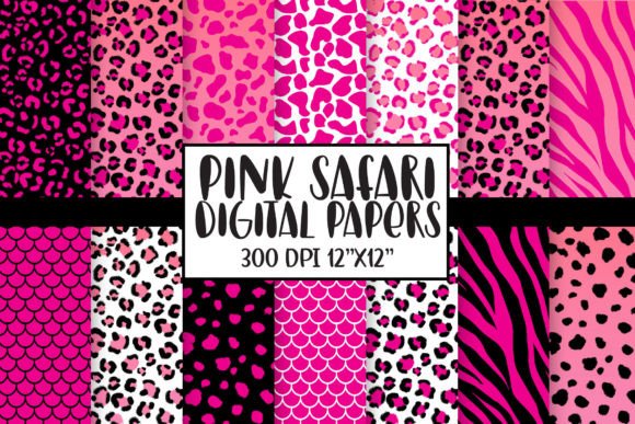 Download Pink Animal Print Digital Papers - Animal print digital paper Collection
