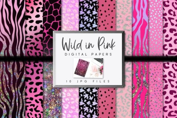 Download Pink Animal Print Digital Papers - Animal print digital paper Collection