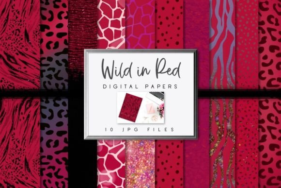 Download Red Animal Print Digital Papers - Animal print digital paper Collection