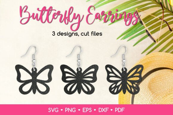 Download 3 Butterfly Earrings SVG for Crafters - Fly Collection