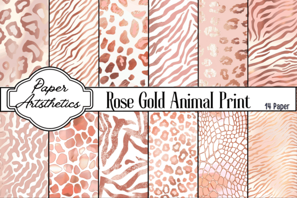 Download Rose Gold Animal Print Digital Paper - Animal print digital paper Collection