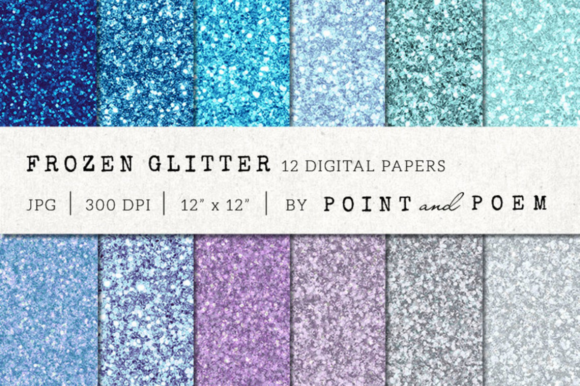 Download Frozen Purple Blue Glitter Digital Paper - Premium Bundle