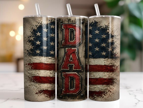 Download Patriotic Dad USA Flag 20oz Tumbler Wrap - Patriotic Collection