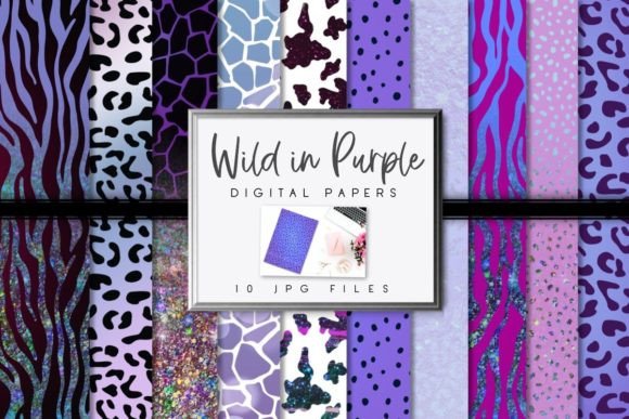 Download Purple Animal Print Digital Papers - Animal print digital paper Collection